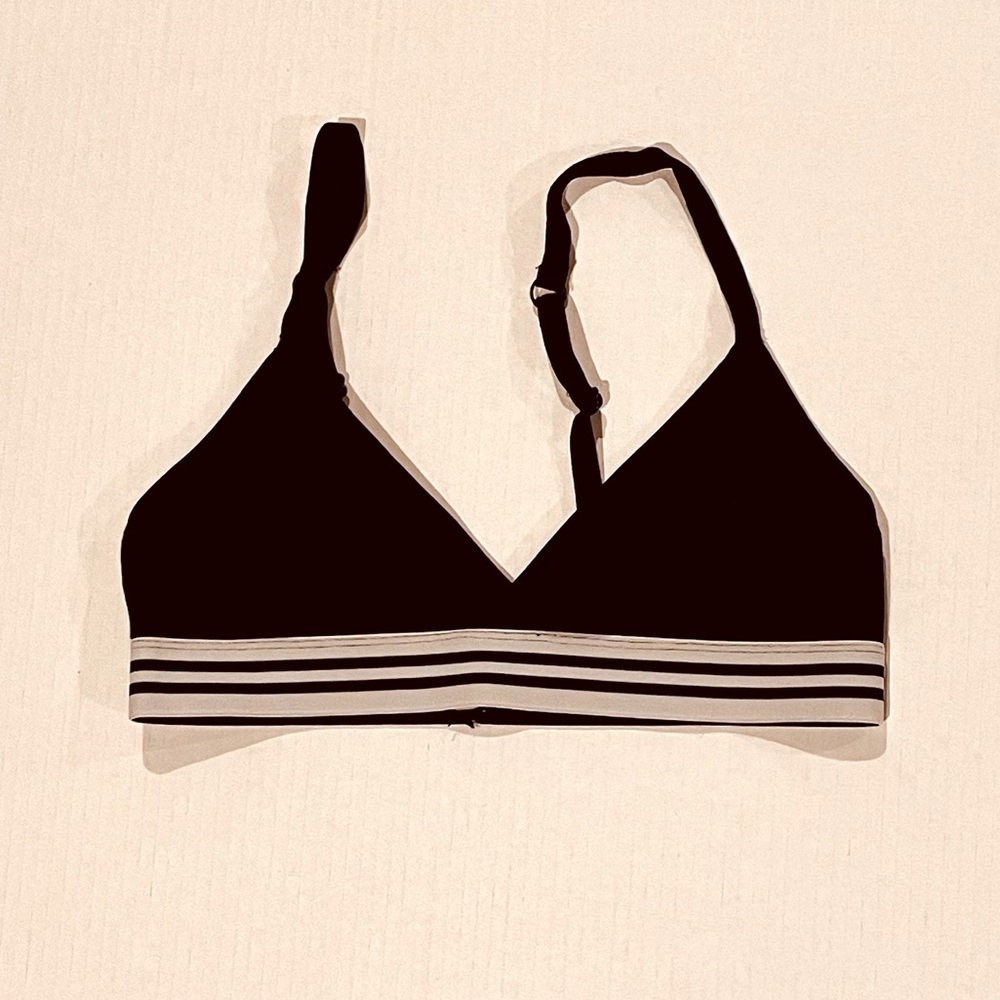 Richer Poorer Triangle Bralette Black/White Stripe Medium Never Worn No Tags